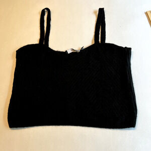Vero Moda Black Knit Crop Top‎ Sweetheart Neckline Sleeveless Tank EU XL